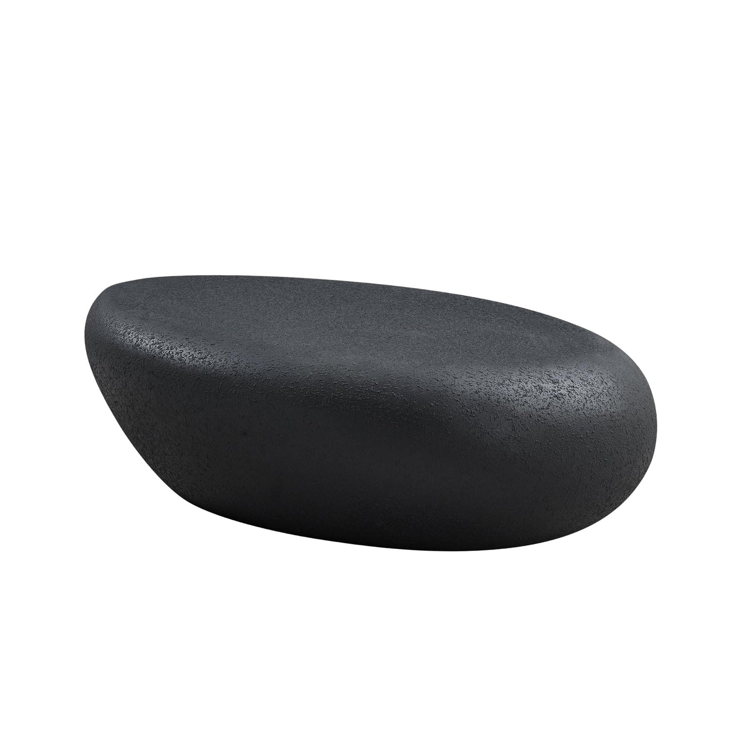 JUSTONE 43.31" Oval Coffee Table for Living Room,Curved Fiberglass Matte Center Table, Elliptical Accent Sofa Table for Apartment Office, No Assembly Required, Black
