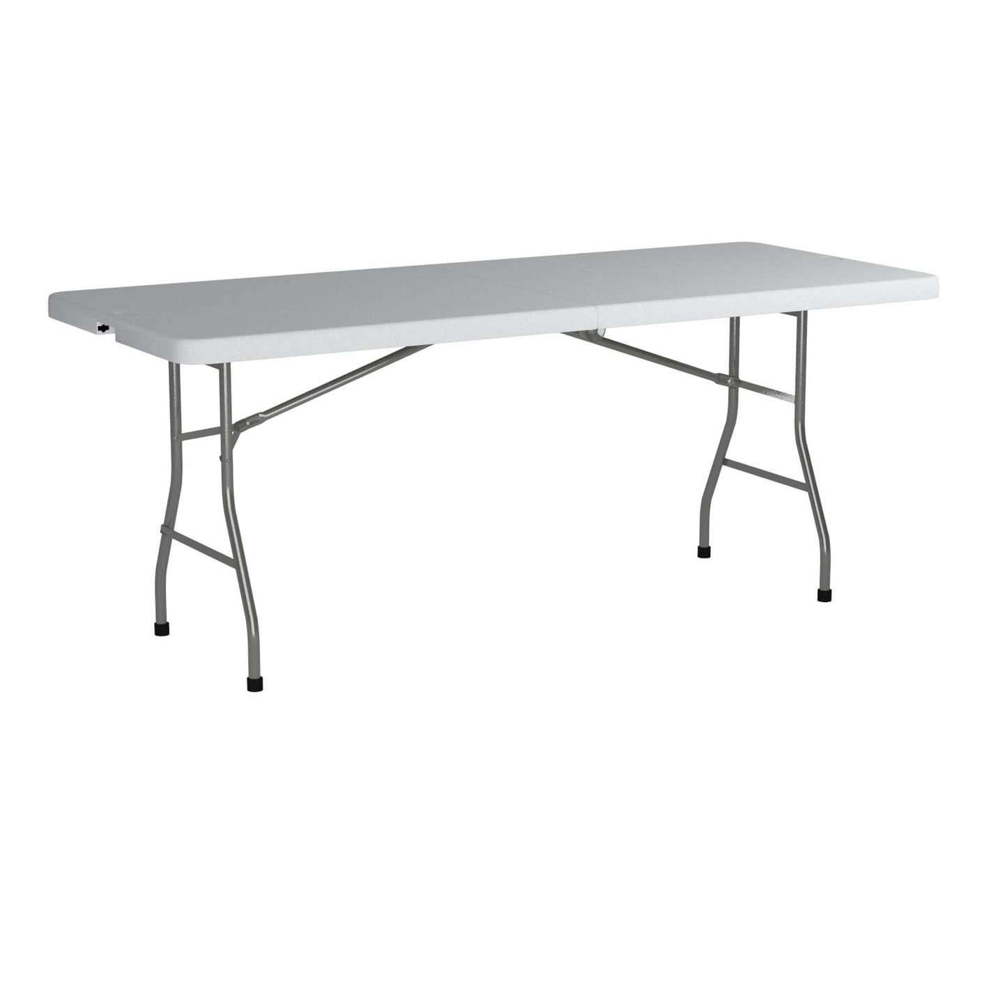 Office Star Resin Rectangle Center-Folding Portable Table for Picnics, Camping, and Tailgating, 6 Feet