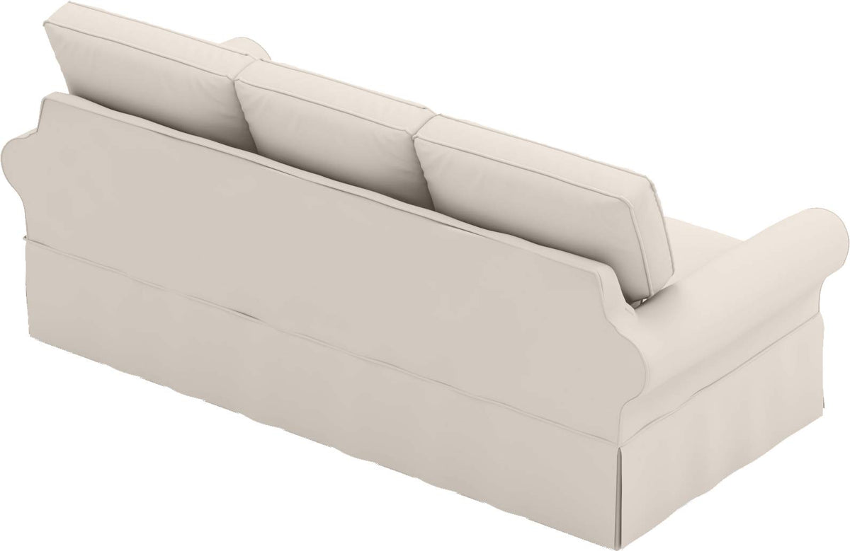 HomeTown Market Sofa Covers Compatible with Pottery Barn PB Basic Three Seater Sofa Slipcover (PB Basic 3 Seat (Width: 82.5"), Polyester Flax Beige)