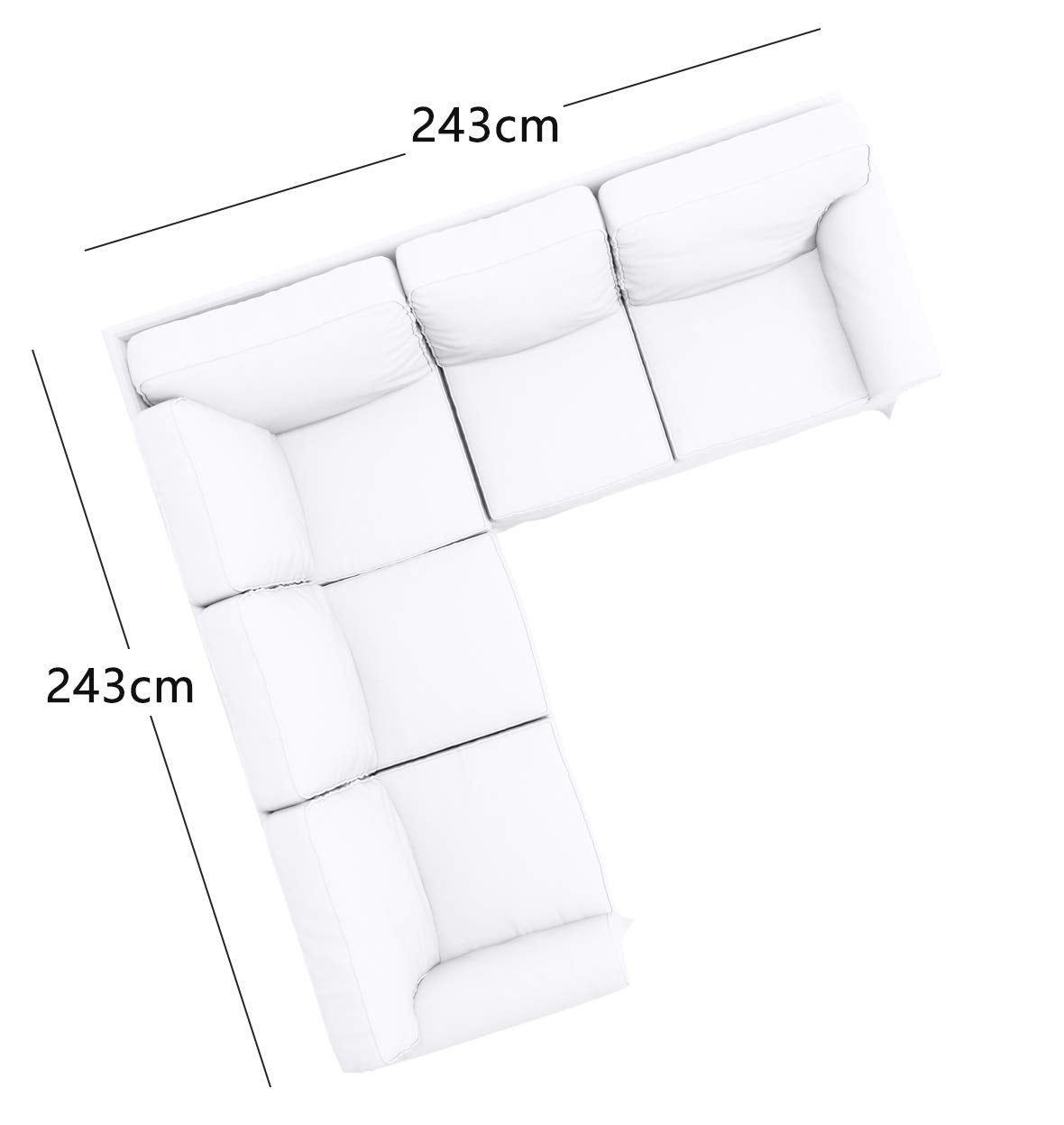 Poly Flax Ektorp Sectional Sofa Cover Compatible with IKEA 2+2 Slipcover