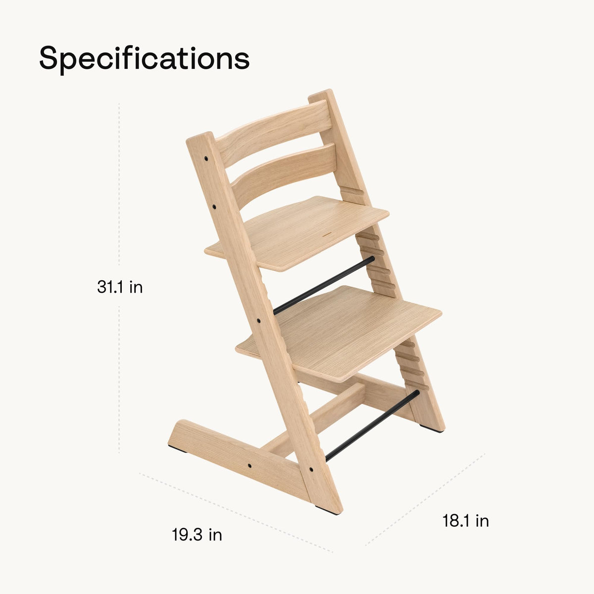 Stokke Tripp Trapp Chair, Adjustable Wooden High Chair, Storm Grey