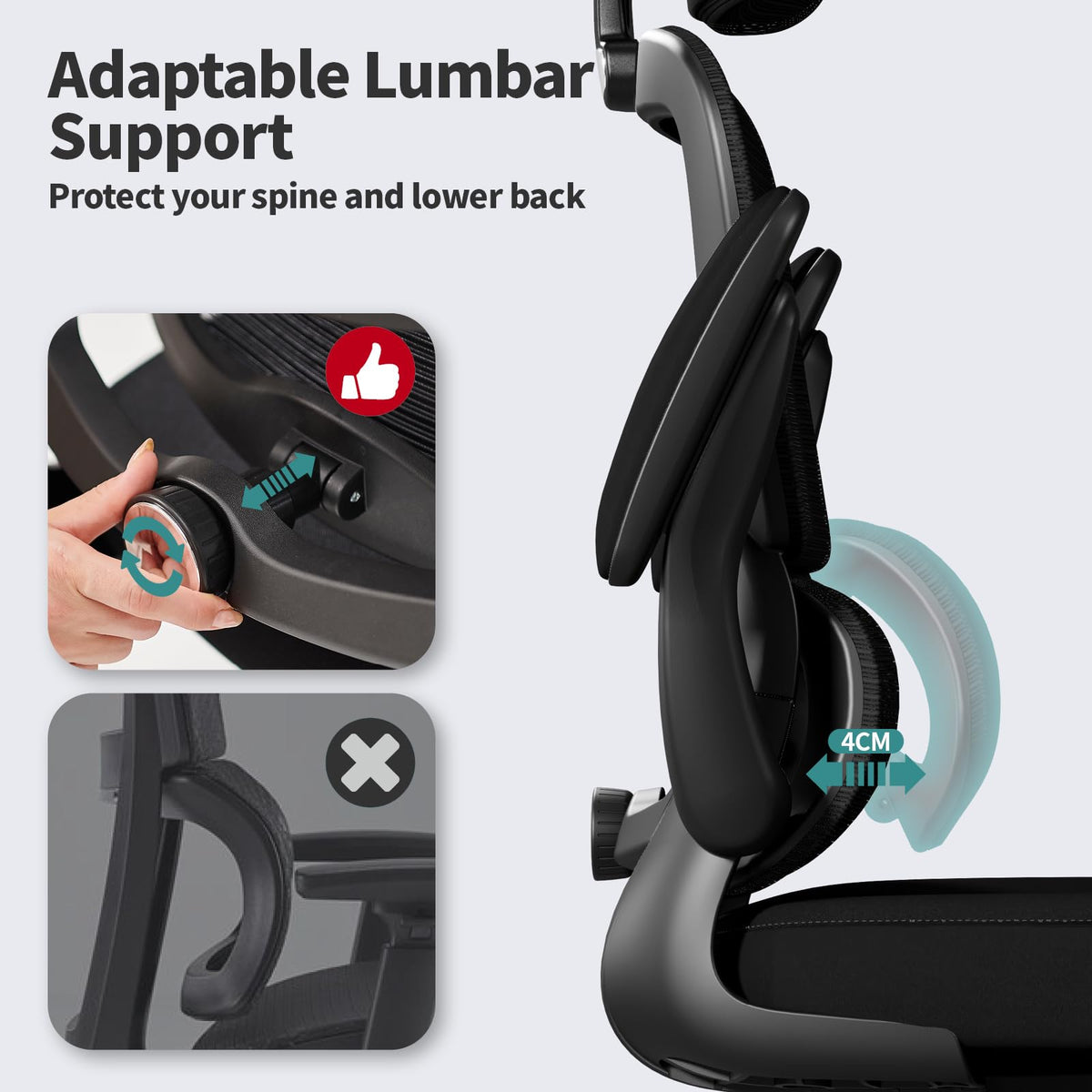 TRALT Office Chair Ergonomic Desk Chair - Gaming Chair with Lumbar Support