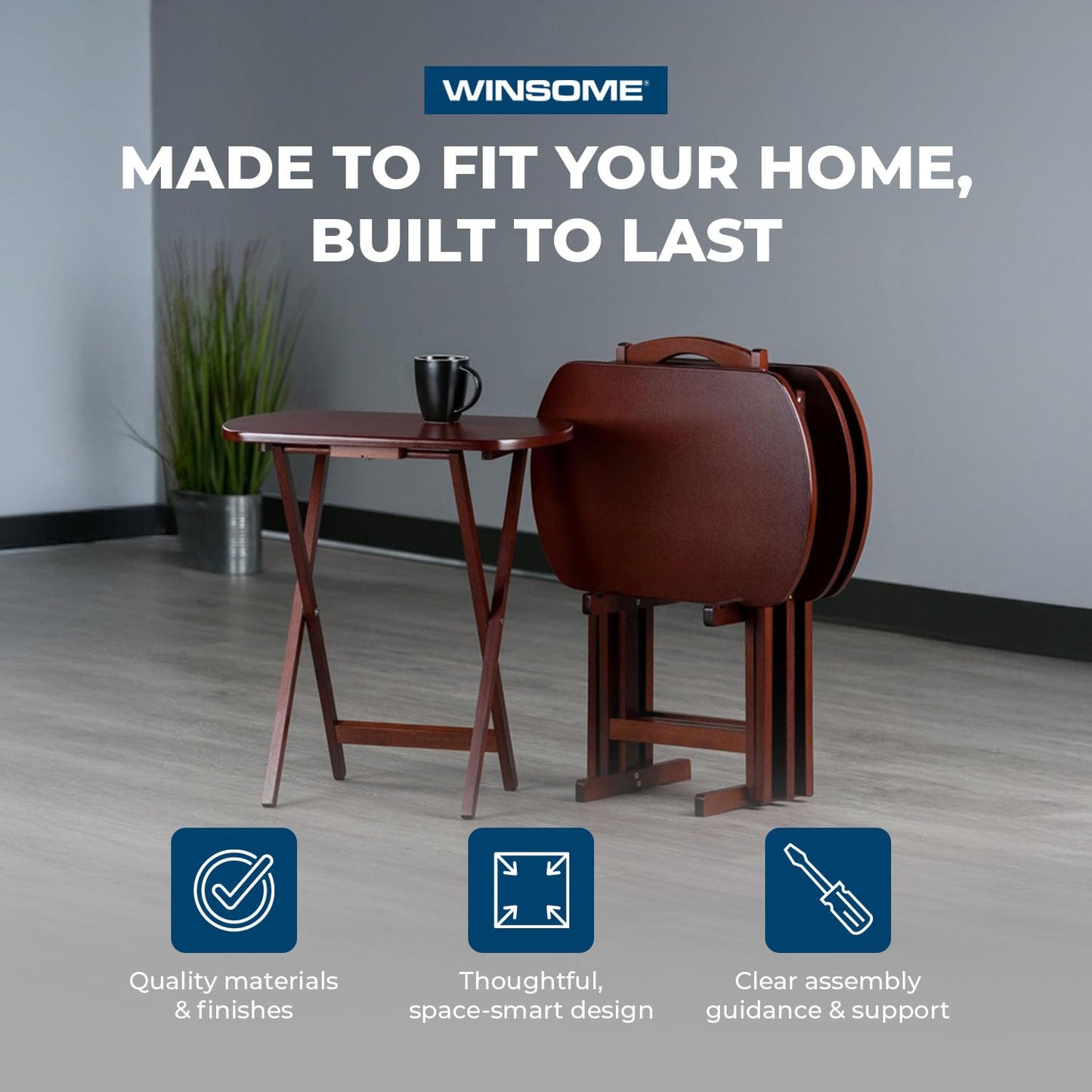 Winsome Wood TV Tray Set