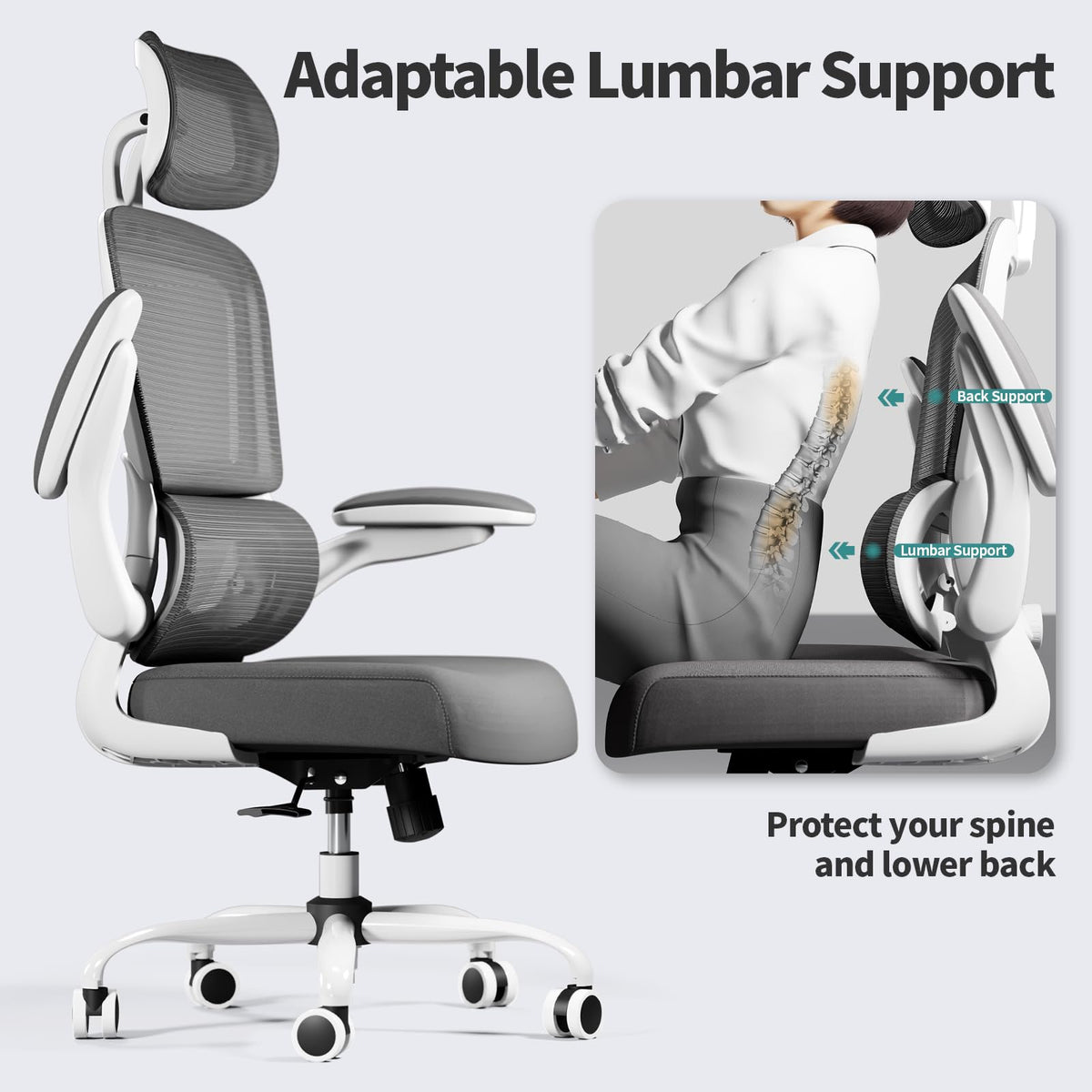 TRALT Office Chair Ergonomic Desk Chair - Gaming Chair with Lumbar Support