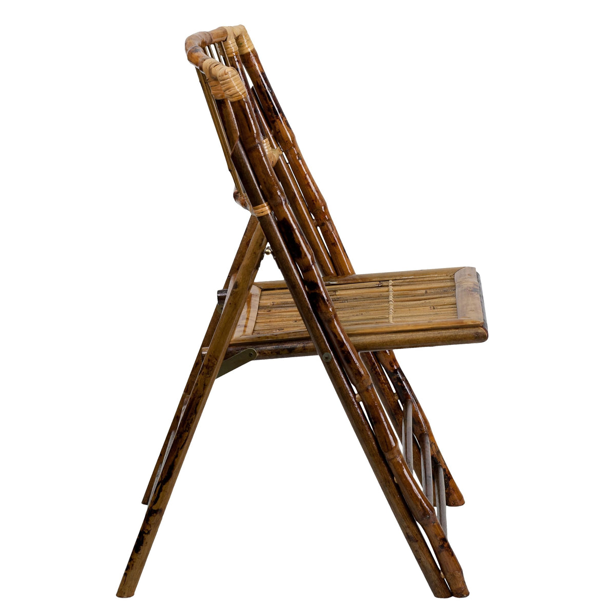 Flash Furniture Folding Bohemian Bamboo Chairs with Curved Backs, Modern Bamboo Folding Dining Chairs, 300 lb. Static Weight Capacity, Set of 4