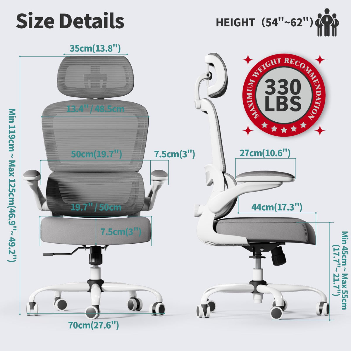 TRALT Office Chair Ergonomic Desk Chair - Gaming Chair with Lumbar Support