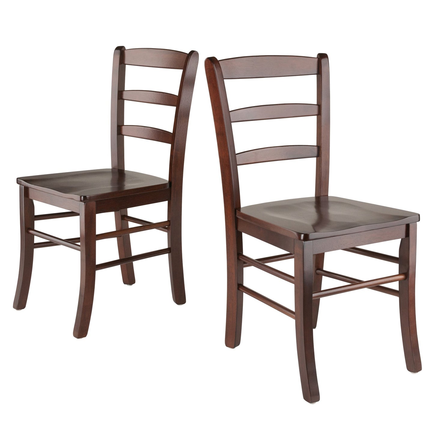 Winsome Groveland 3-Pc Dining Table with 2 Ladder Back Chairs, Walnut