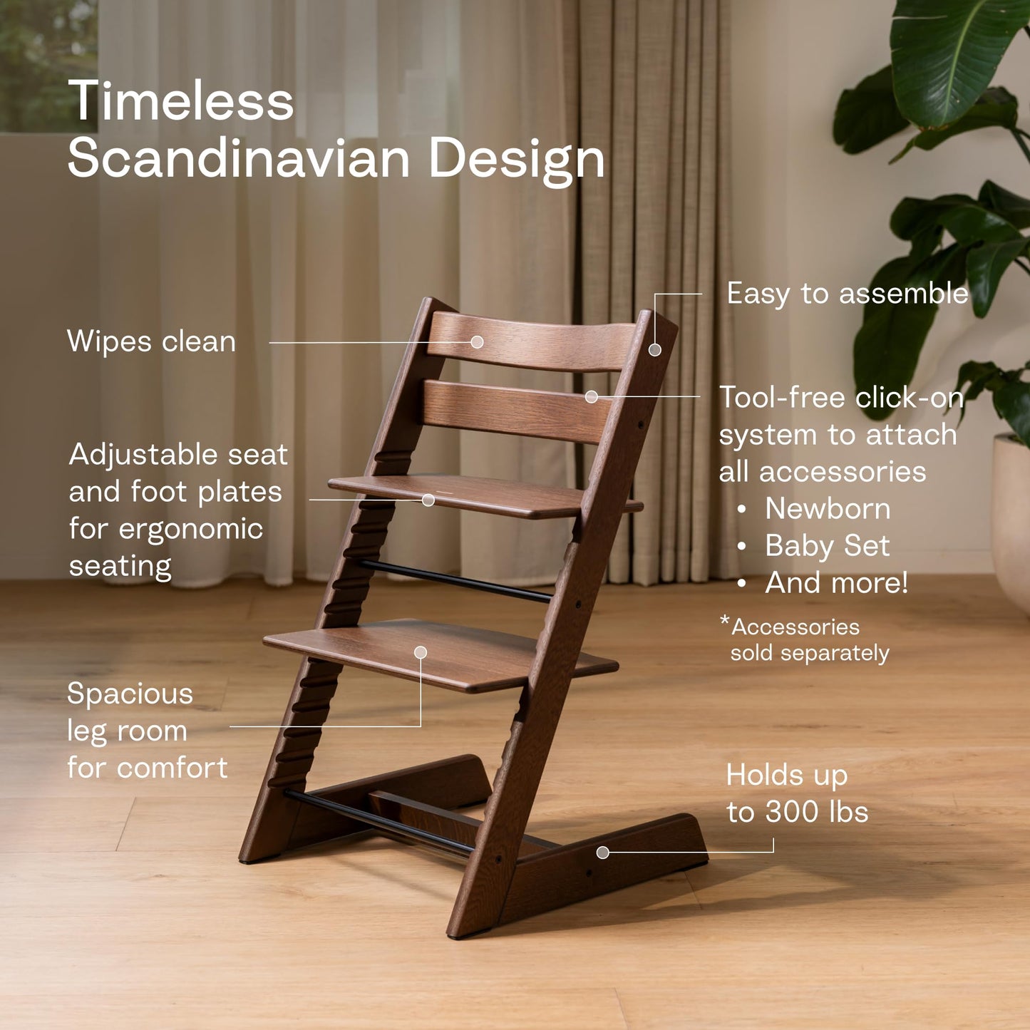 Stokke Tripp Trapp Chair, Adjustable Wooden High Chair, Storm Grey