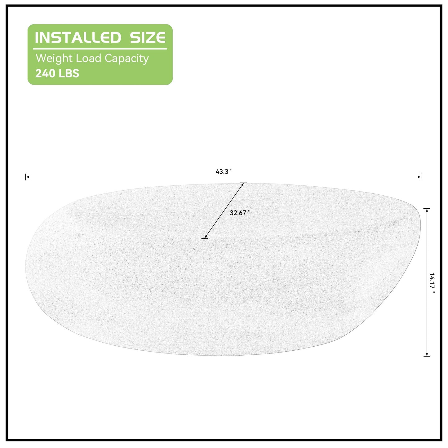 JUSTONE 43.31" Oval Coffee Table for Living Room,Curved Fiberglass Matte Center Table, Elliptical Accent Sofa Table for Apartment Office, No Assembly Required, Black