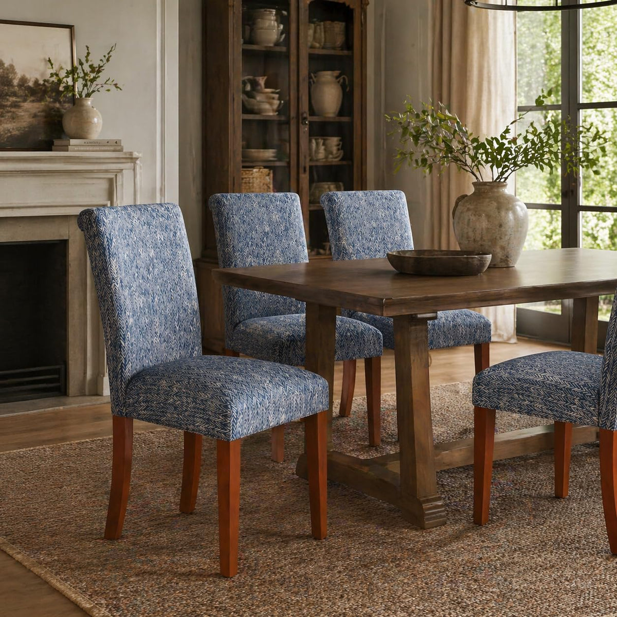 HomePop Parsons Dining Chair,Pack of 2, Navy