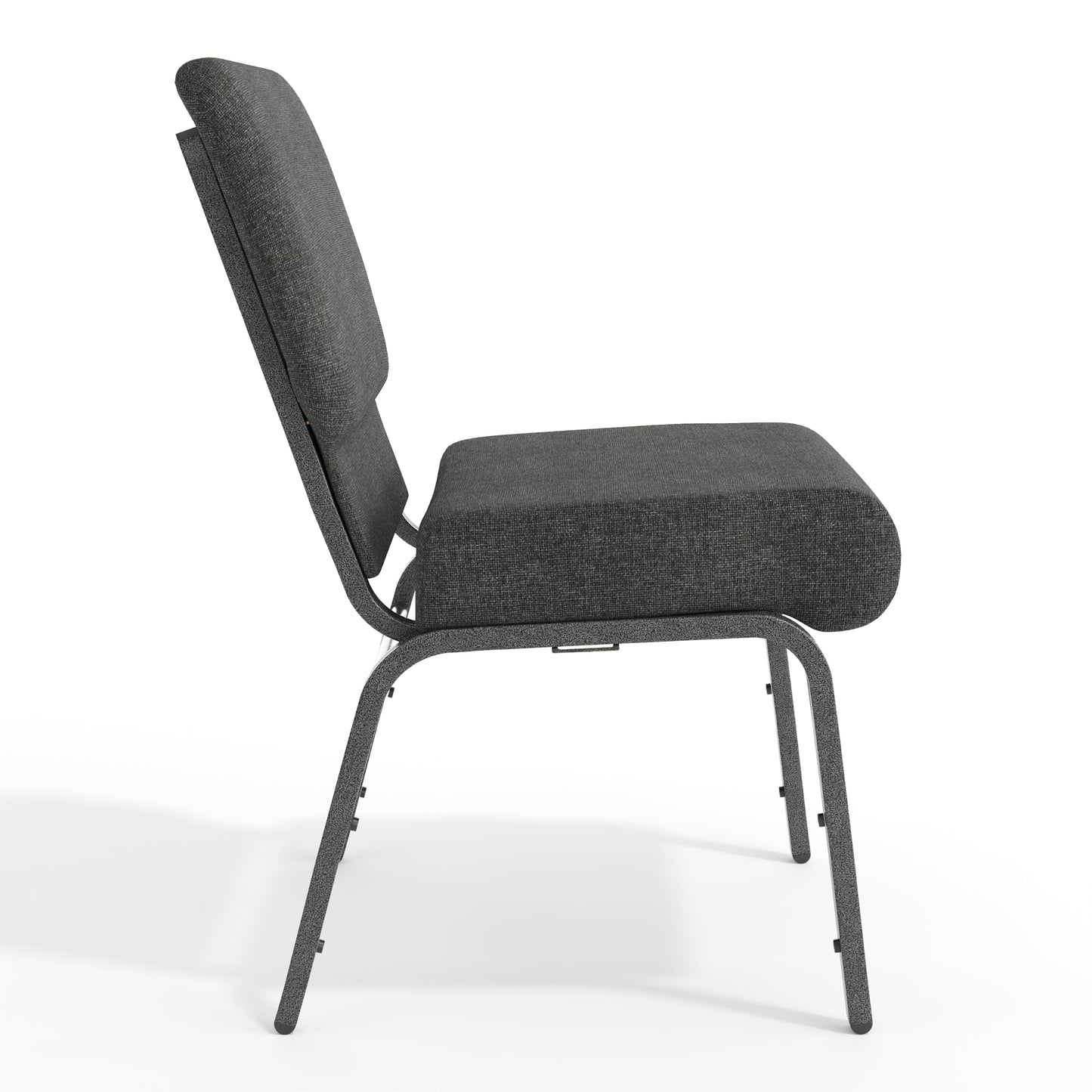 Flash Furniture 4 Pack HERCULES Series 21''W Church Chair in Dark Gray Fabric - Silver Vein Frame