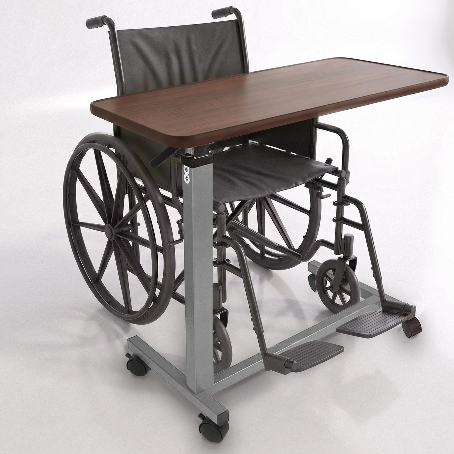 Vaunn Medical Adjustable Overbed Bedside Table with Wheels (Hospital and Home Use)