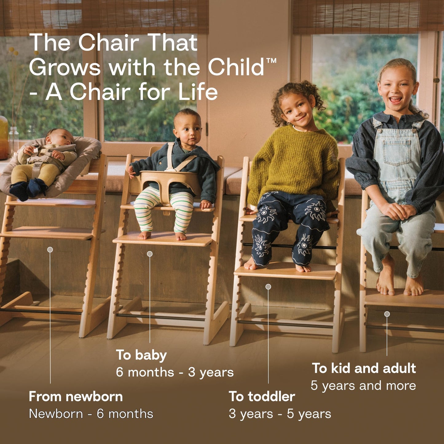 Stokke Tripp Trapp Chair, Adjustable Wooden High Chair, Storm Grey