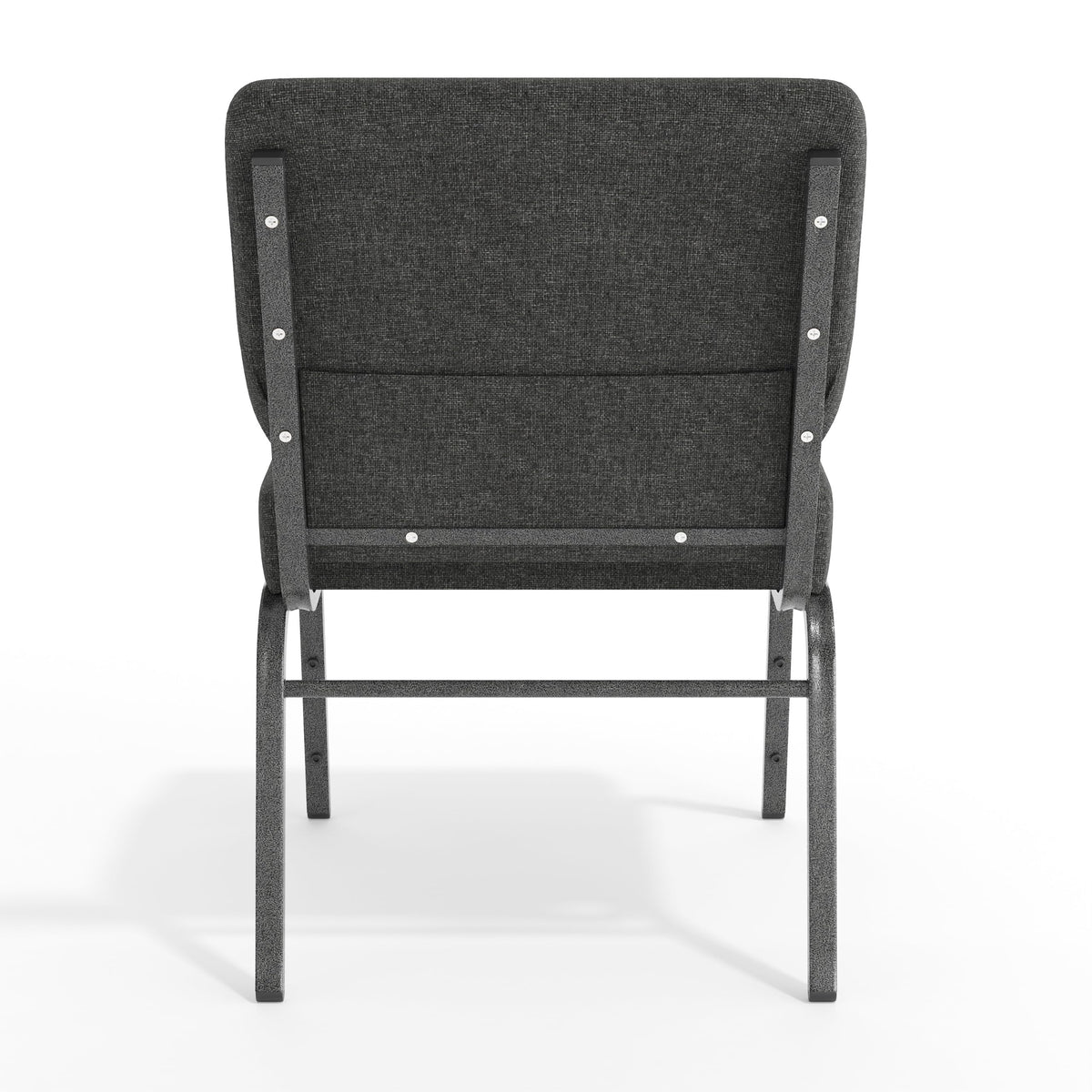 Flash Furniture 4 Pack HERCULES Series 21''W Church Chair in Dark Gray Fabric - Silver Vein Frame